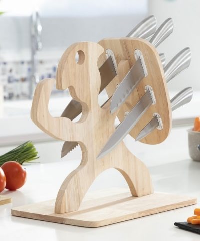 Alternative view of Messerset Spartan InnovaGoods (6-teiliges) - Edelstahlmesser-Set mit Holzhalterung