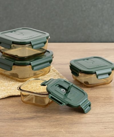 Alternative view of Lunchbox Bidasoa Infinity rechteckig grün gelb Glas 1,5 L - hermetisch versiegelt - Aufbewahrungsbox