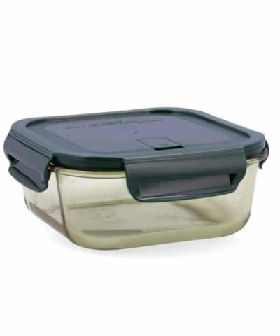 Lunchbox Bidasoa Infinity kariert grün gelb Glas 1,1 L - hermetisch versiegelt - Aufbewahrungsbox