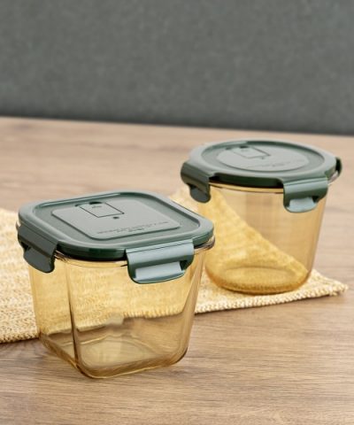 Alternative view of Lunchbox Bidasoa Infinity kreisförmig grün gelb Glas 700 ml - hermetisch versiegelt - Aufbewahrungsbox