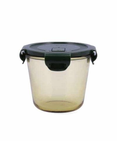 Lunchbox Bidasoa Infinity kreisförmig grün gelb Glas 700 ml - hermetisch versiegelt - Aufbewahrungsbox