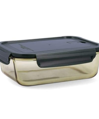 Lunchbox Bidasoa Infinity rechteckig grün gelb Glas 1,5 L - hermetisch versiegelt - Aufbewahrungsbox