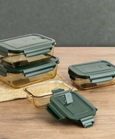 Alternative view of Lunchbox Bidasoa Infinity rechteckig grün gelb Glas 370 ml - hermetisch versiegelt - Aufbewahrungsbox