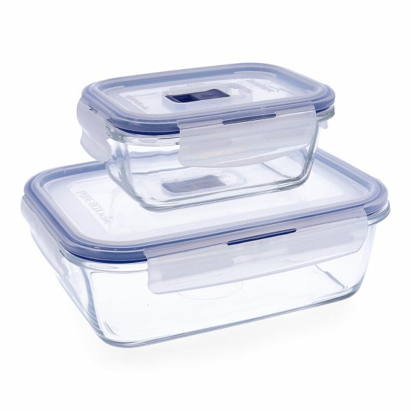 lunchbox set luminarc pure box kristall zweifarbig 2 stuecke 332950