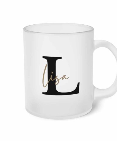 Namensbecher aus mattiertem Glas 330 ml | personalisiert mit Namen | Geburtstagsgeschenk | Freizeitbecher | Klasse für das Lieblingsgetränk